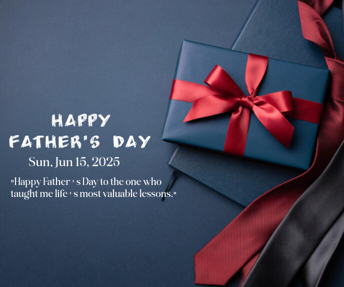 Blue Pastel Happy Father's Day Wish Cards  Large Rectangle template