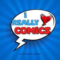 Blue Comics Instagram-opslag Template
