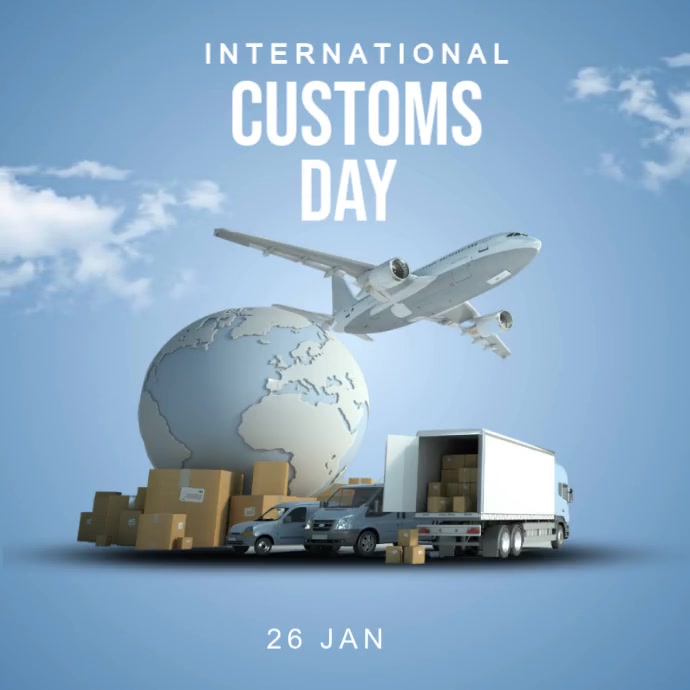 Blue Pastel International Customs Day Square (1:1) Template | PosterMyWall