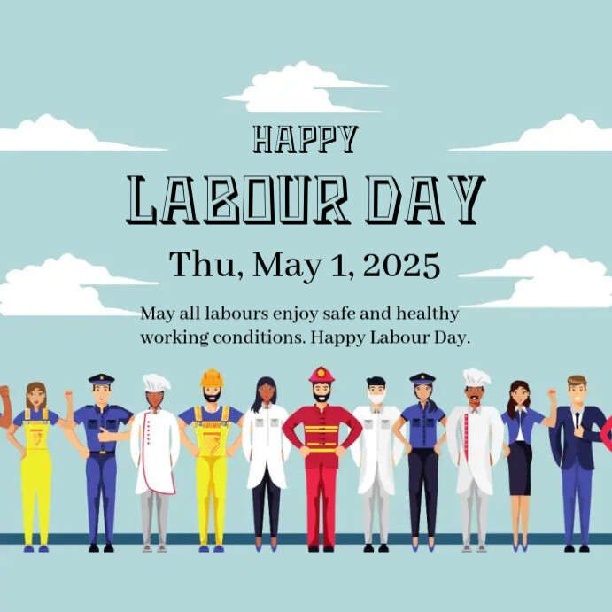 Blue Pastel International Worker's Appreciation Banner's Instagram Post template