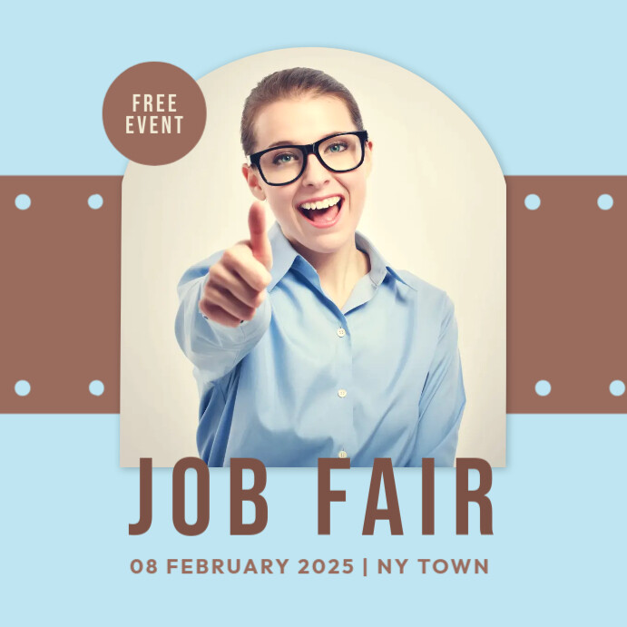 Blue Pastel Job Fair Instagram Post