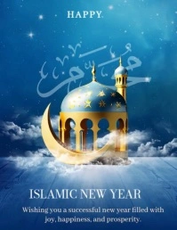 Blue Pastel Muharram  Flyer (us Letter) Pamflet (Letter AS) template