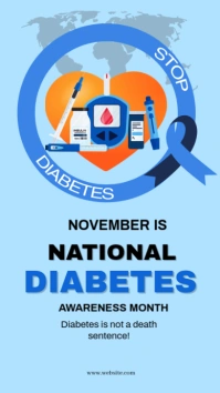 Blue Pastel National Diabetes Day Instagram Story template