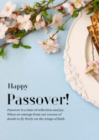 Blue Pastel Passover  A4 template