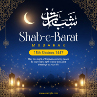 Blue Pastel Shab-e-Barat Greeting Instagram Post template