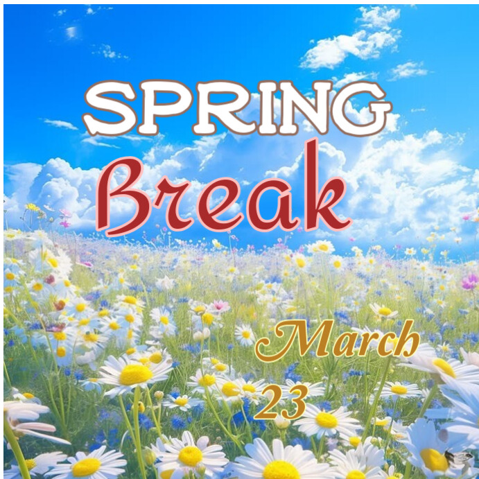 Happy Spring Break Post Blue Pastel Spring Break Instagram Post Template | PosterMyWall