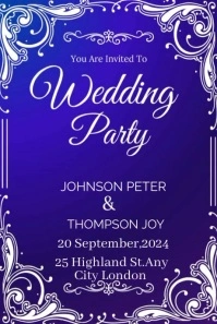 Blue Pastel Wedding Invitation Video  Pintere Pinterest-Grafik template
