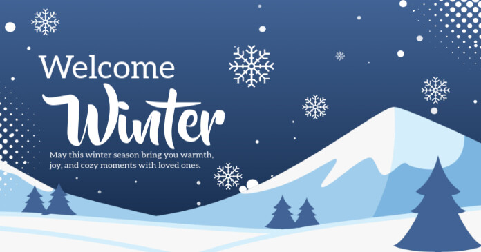 Copy of Blue Pastel Welcome Winter Template For Facebook Shared Image ...