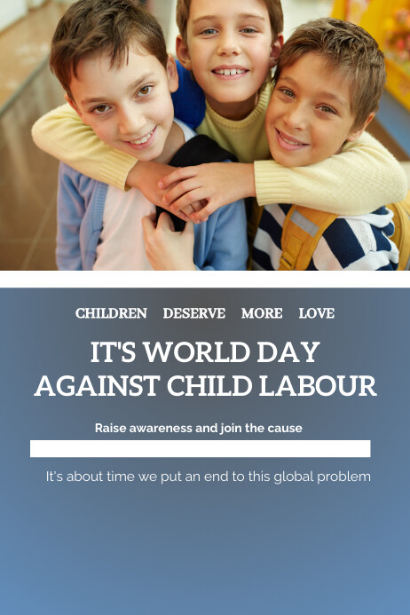 Plantilla de Blue Pastel World Day Against Child Labour P | PosterMyWall