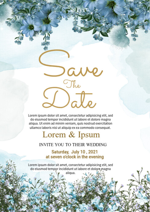 Blue Personalized Printable Wedding Template PosterMyWall