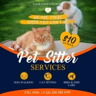 Blue Pet Sitter Services Ad Instagram Video Square (1:1) template