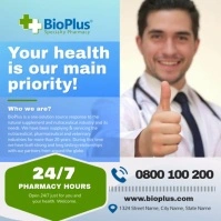Blue Pharmacy Ad Square Video template