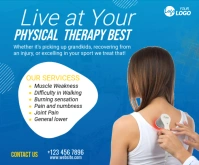 Blue Physiotherapy Clinic Medium Rectangle template