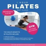 Blue Pilates Classes Fitness Video สี่เหลี่ยมจัตุรัส (1:1) template