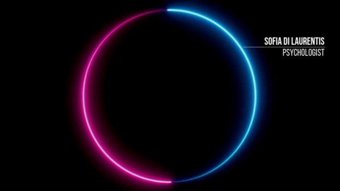 Blue Pink Center Circle Zoom Background Voorlegging (16:9) template