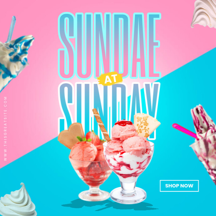 Copy of Blue Pink Gradient Sundae On Sunday Sale Prom | PosterMyWall