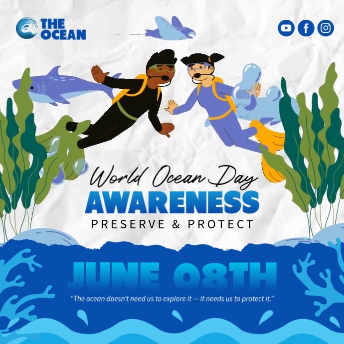 Blue Planet Day Event Instagram Post template
