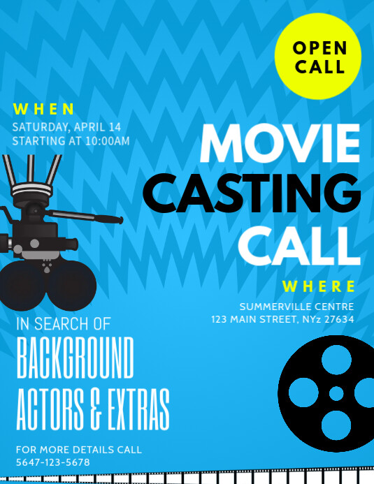 Copy of Blue Play Auditions Casting Call Flyer PosterMyWall