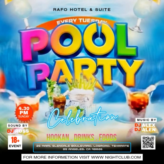 Blue Pool Party Instagram Post Video Template | PosterMyWall