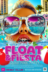 Blue Pool Party Poster Template | PosterMyWall