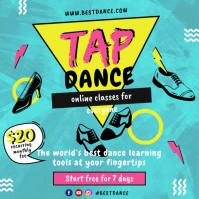 Blue Pop Art Tap Dance Class Instagram Post T template