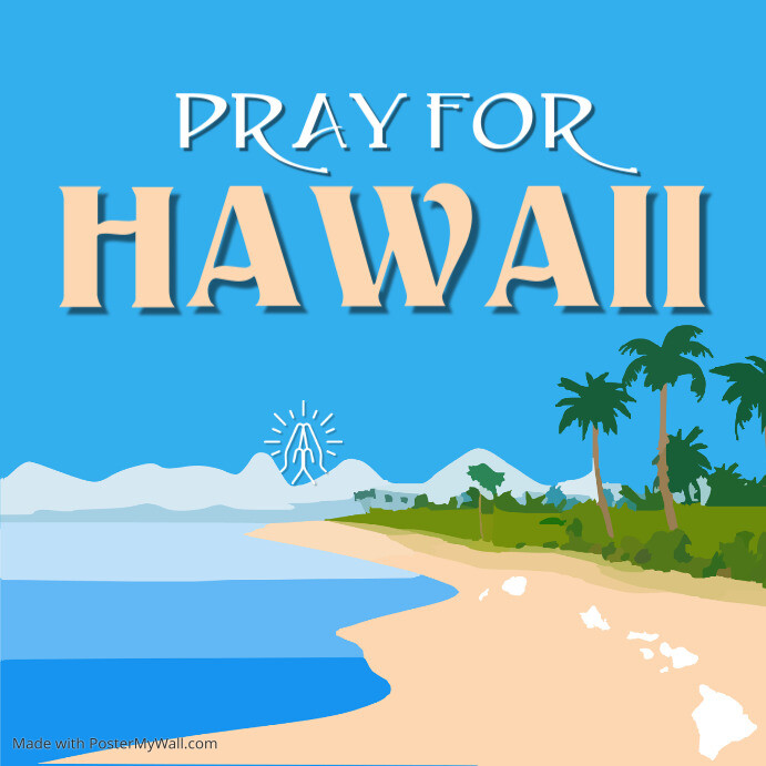 Blue Pray For Hawaii Instagram Post Hawaiian Image Template Prayers ...