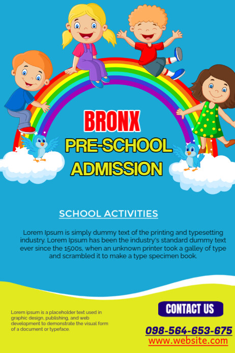 Plantilla de Blue Pre School Poster Poster | PosterMyWall