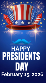 Blue Presidents Day Celebration Facebook Story template
