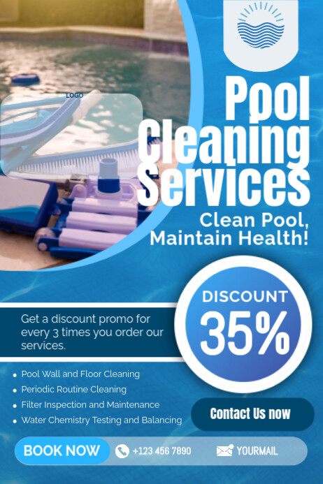 Copy of Blue Profesional Pool Cleaning Poster | PosterMyWall
