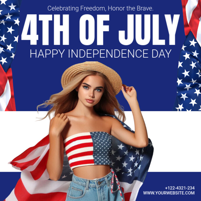 Copy of Blue Professional 4th Of July Instagram Post | PosterMyWall