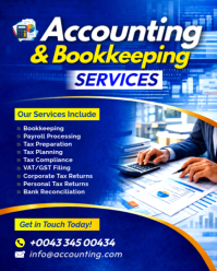 Blue Professional Accounting and bookkeeping Services book keeping financial accountant firm adverti Instagram Portrait template