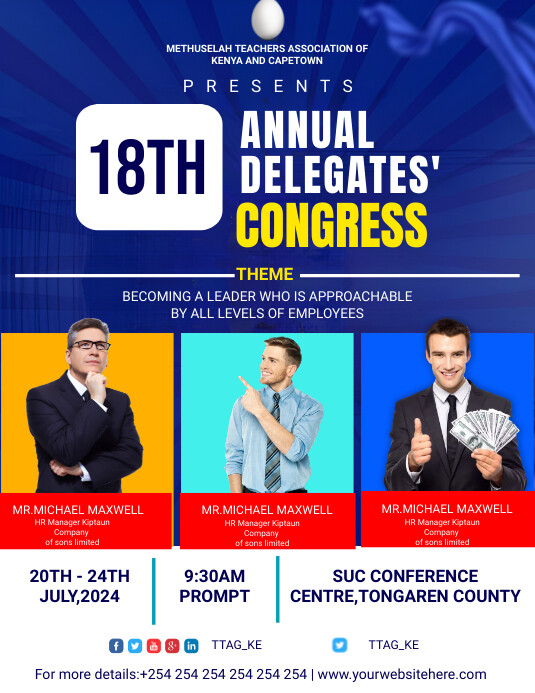 Copy of Blue Professional Annual Delegates Congress | PosterMyWall