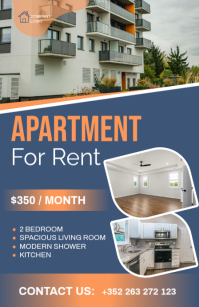 Blue Professional Apartment Rental Tabloid template