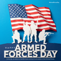 Blue Professional Armed Forces Day Instagram Post template