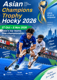 Blue Asian Champions Trophy Hockey 2026 A6 Template