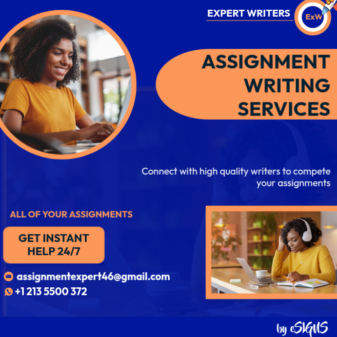 Blue Professional Assignment Writing Services Instagram Post Template ...