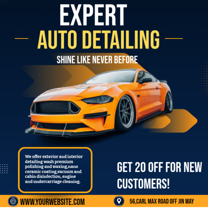 Auto Detailing Instagram Ad Template | PosterMyWall