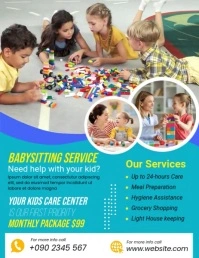 Blue Professional Babysitting Service Flyer template