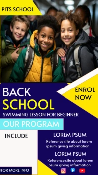 Blue Professional Back To School Digital Disp งานแสดงผลงานแบบดิจิทัล (9:16) template