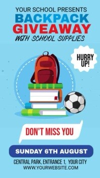 Blue Professional  Backpack Giveaway  Instagram Story template