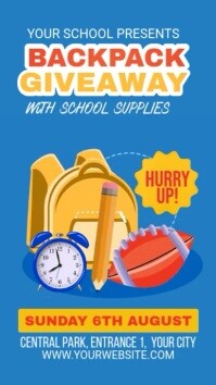 Blue Professional  Backpack Giveaway  Instagram Story template