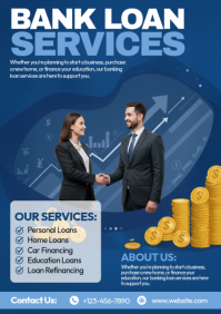 Blue Bank Loan Services A4 Template