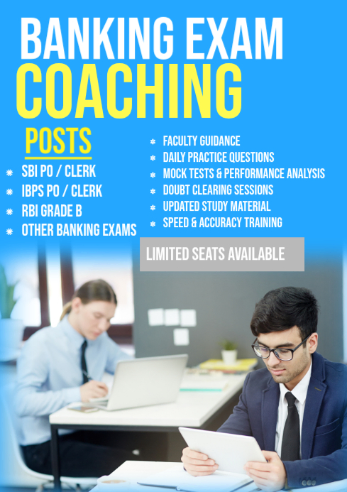 Modèle Blue Professional Banking Exam Coaching A1 | PosterMyWall