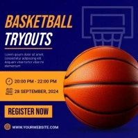 Blue Professional Basketball Tryouts Instagram Post Instagram-Beitrag template