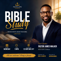 Blue Professional Bible Study Event Instagram Post Instagram-bericht template