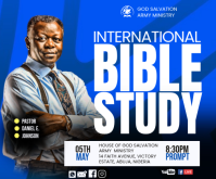 Blue Professional Bible Study Event Medium Rectangle Middelgrote rechthoek template
