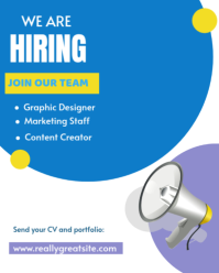 蓝色 Job Recruitment Instagram Portrait Template