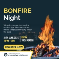 Blue Professional Bonfire Night Instagram Post template