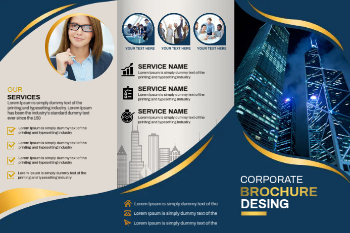 Blue Professional Business Brochure Design Plakkaat template