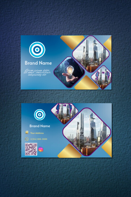 Blue Professional Business Card Poster Plakkaat template
